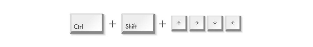 連続データごと範囲選択できるショートカットキー［Ctrl］＋［Shift］＋方向キー（矢印）
